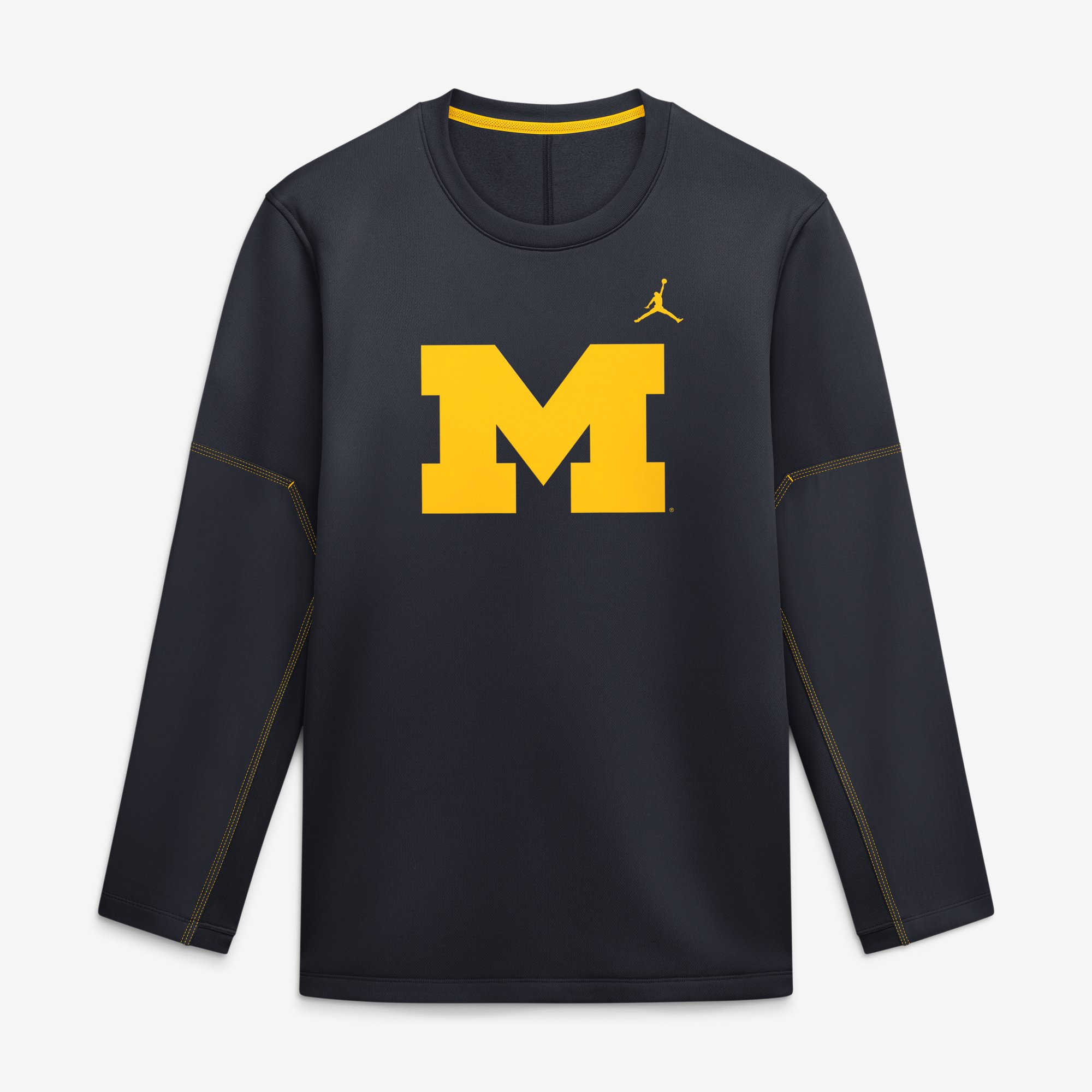 Haut à manches longues Jordan Brand bleu marine Michigan Wolverines 2026 Sideline Coaches Therma-FIT pour homme